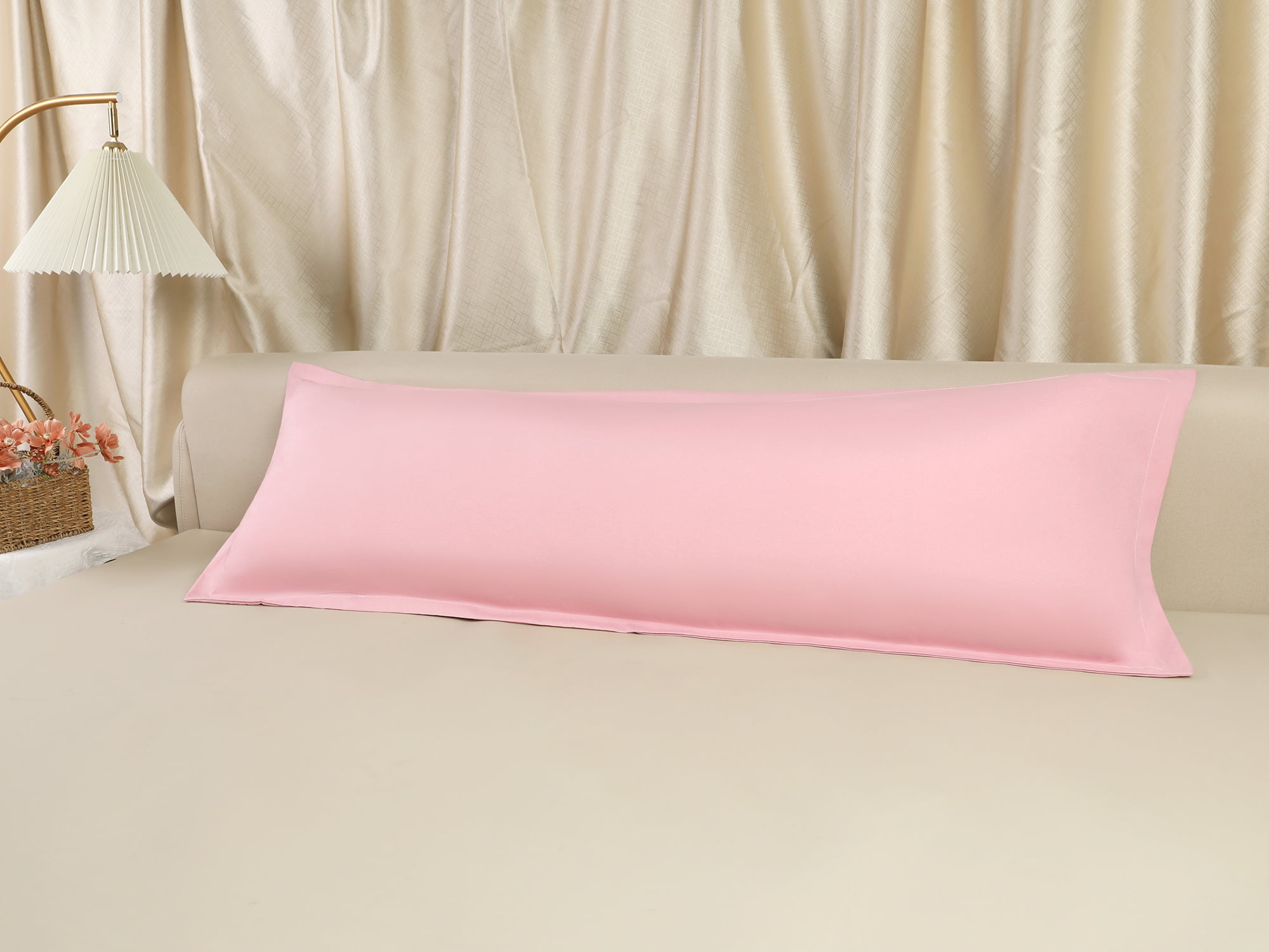 Unique Bargains 1 Pcs Pillow Cases Breathable Cooling Pillow Covers Pink 20"x72"
