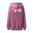 thumbnail image 4 of And Winter Fashionable Beverage Printed Women's Hooded Sweatshirt Without Pockets Women's Hooded Sweatshirt Womens Sweatshirts Clothe Sweatshirt Winter Fashion Women 2022 Womens Thin Hoodie Tunic Zip, 4 of 4