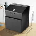 thumbnail image 5 of Suggestion Box with Slot and Lock - Wall Mounted Multi-Purpose Offering, Ballot Box with Lock - Metal Donation Drop Box with 25 Suggestion Cards, 2 Screws, 2 Expansion Bolts & 2 Keys (Black), 5 of 8
