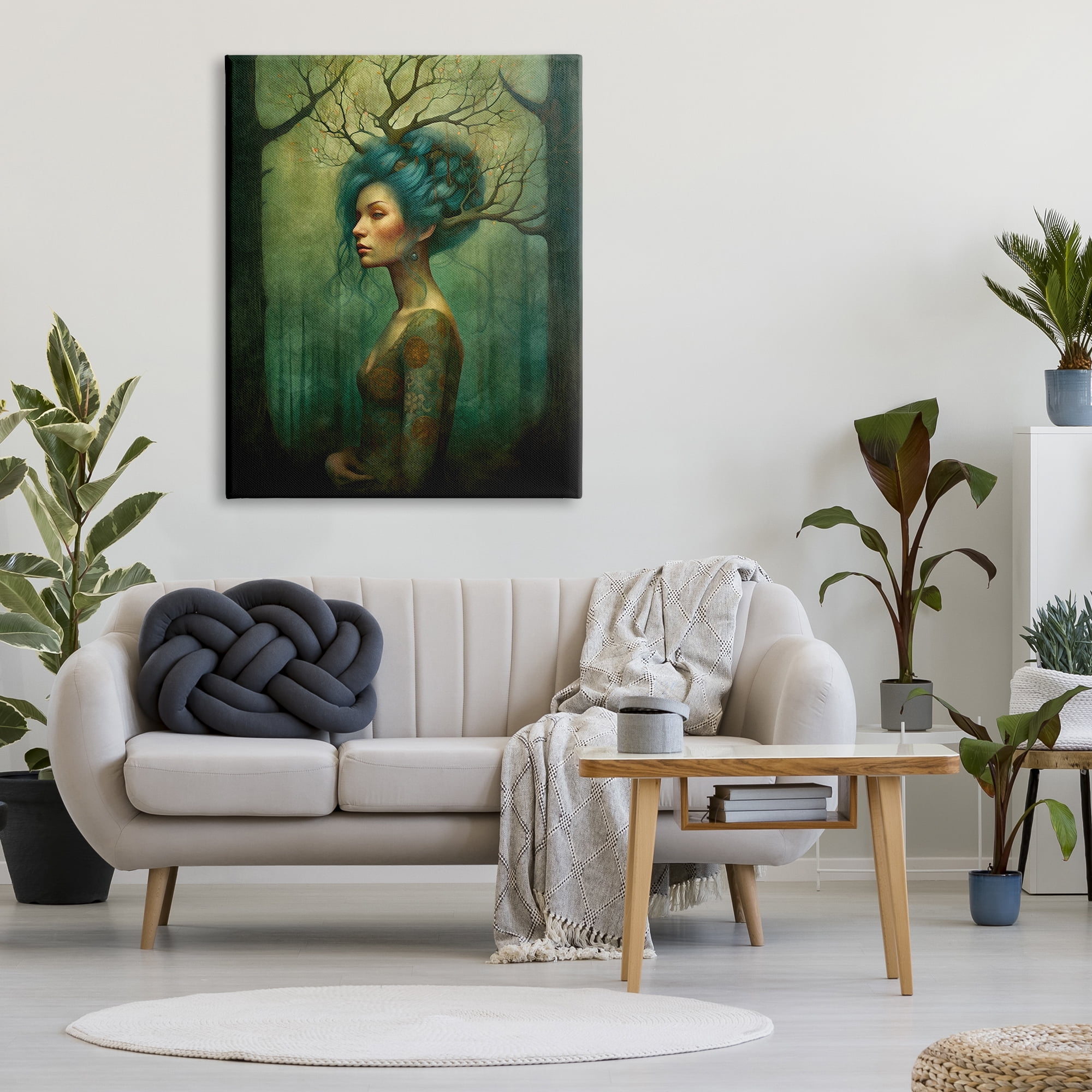 Stupell Industries Woman in Woodland Scene Fairy Tales & Fantasy Painting Gallery Wrapped Canvas Print Wall Art, 36 x 48