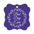 thumbnail image 1 of Darling Souvenir Custom Best Day Ever Wedding Party Tags Leaf Wreath Hang Tags-Purple Violet-50 Tags, 1 of 1