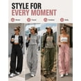 thumbnail image 5 of Cargo Pants for Women, Lightweight Quick Dry, Womens Elastic Wide Leg Jogging Sweatpants with Pockets Adjustable Drawstring Waist for Outdoor Hiking Travel, 5 of 7