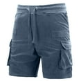 thumbnail image 4 of Shorts Men Casual Bermuda Shorts Vintage Summer Wear Cargo Baggy Pants Blue M, 4 of 5