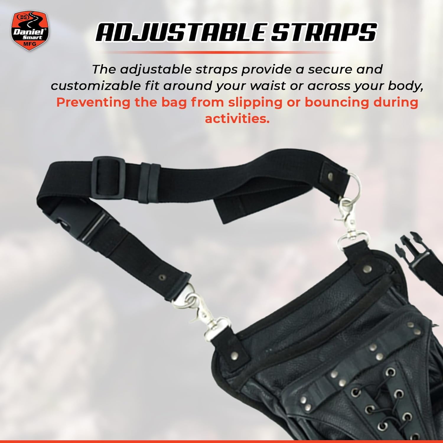 Daniel Smart Thigh Bag Versatile Storage with Gun Holster & Media Pocket Durable & Fashionable Perfect for Adventurers Black