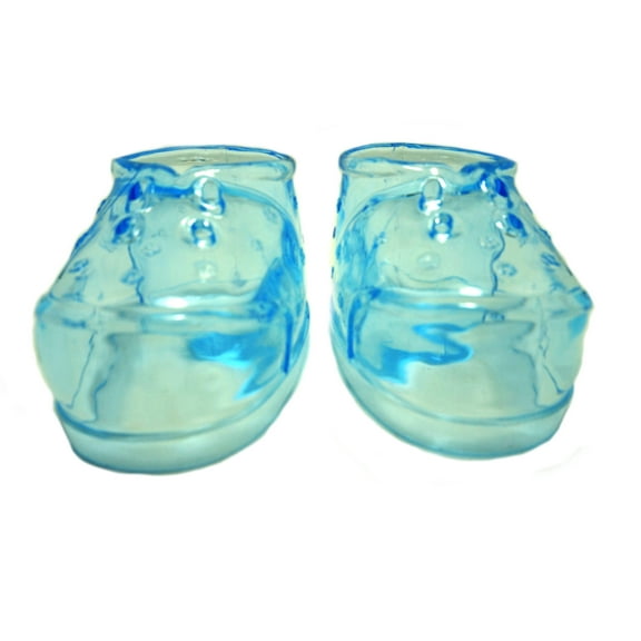 2.75" Clear Blue Plastic Baby Booties Baby Shower Favor (12 pieces)