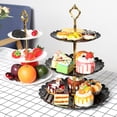 thumbnail image 2 of 3 Layers Vegetable Fruits Plate Cake Dessert Stand for Wedding Birthday Party 1#, 2 of 7
