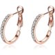 thumbnail image 1 of Nvzi Aros pequeños con diamantes de imitación y platino en oro rosa de 14 quilates para mujeres adolescentes con orejas sensibles (oro rosa), 1 of 5