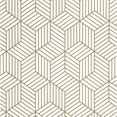 thumbnail image 1 of Gold and White Geometric Hexagons Peel and Stick Wallpaper 17.7 x 393 Gold Stripes Wallpaper Decoration, 1 of 5