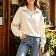 thumbnail image 6 of RYRJJ Girls Half Zip Sweatshirt Lightweight Long Sleeve Pullover Top Drop Shoulder Sweatshirts Fall Fashion Clothes for Kids Boys, 6 of 9