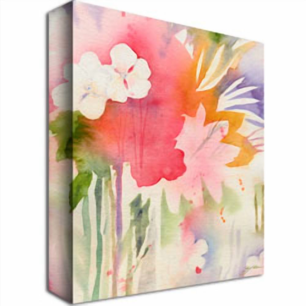Trademark Fine Art Sheila Golden 'Pink Floral Shadows' Canvas Art 35x47 Inches (SG095-C3547GG)