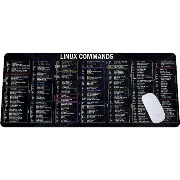 Linux Commands Long Linux Cheat Sheet Mouse Mat for Software Engineers Hackers and Programmers Software Computer Accessories Gamer Mouse pad, Laptop Pad Mat