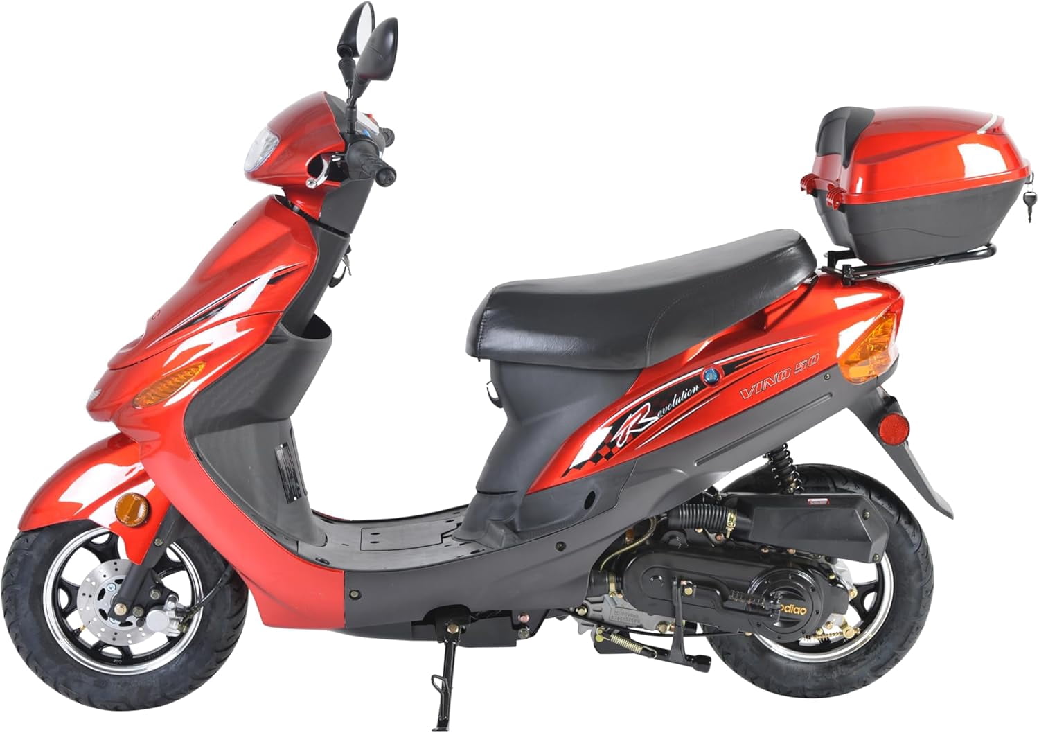 HHH Brand New Upgraded 49cc/ 50cc Gas Fully Automatic Scooter Moped MP50-02 with Matching Trunk - Sporty-Blue