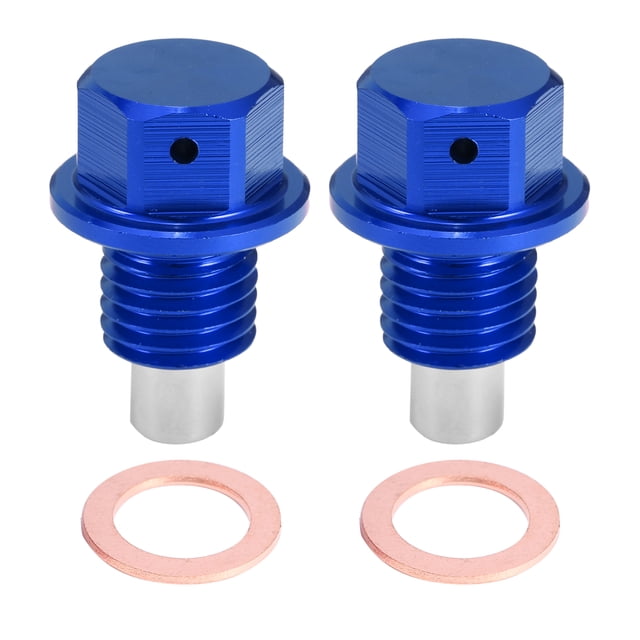 2 Juegos M12x1.5 Tornillo Tapón Carter Drenaje Aceite Aleación con 2 Arandela Azul