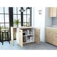 thumbnail image 6 of TuHome White Pine Modern Engineered Wood Sicilia Two-Door Kitchen Island, 6 of 9