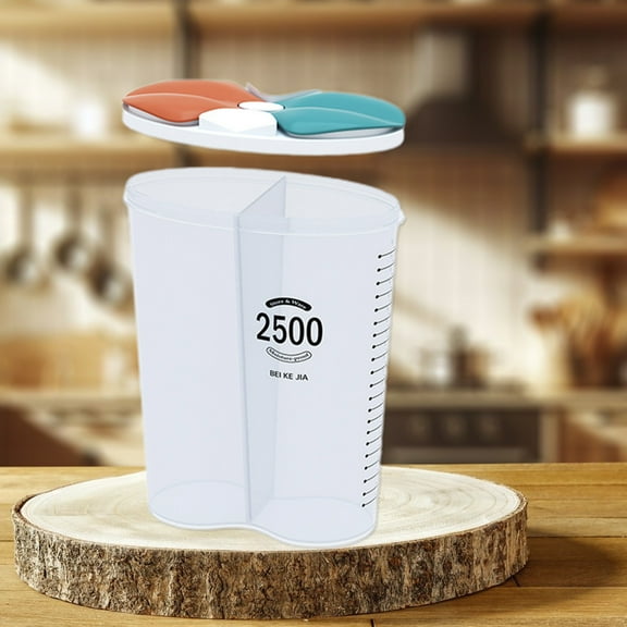 White Plastic Kitchen Storage Jars with Lids - Food Grade Airtight Cereal & Grain Containers, Multi-Size Compartment Organizer for Dry Groceries & Refrigerator Use