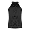 thumbnail image 6 of Womens Silk Satin Halter Tops Sleeveless Keyhole Mock Neck Tank Top (Black M), 6 of 6
