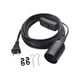 thumbnail image 3 of Cable de extensión para lámpara colgante, para bombilla de 60 W con base E26, accesorios de iluminación para granja, garaje, enchufe estadounidense. Cable de 45 m, 3 of 8