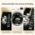 thumbnail image 6 of Washable Non-Slip Kitchen Rug Set 3-Piece, Dark Oil Resistant Runner Mats with Knife & Fork Print, 6 of 10