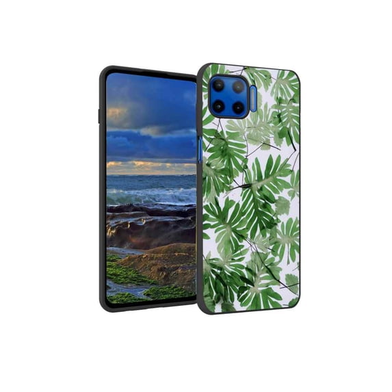 Compatible with Moto One 5G Phone Case, Leaves-171 Case Men Women, Flexible Silicone Shockproof Case for Moto One 5G