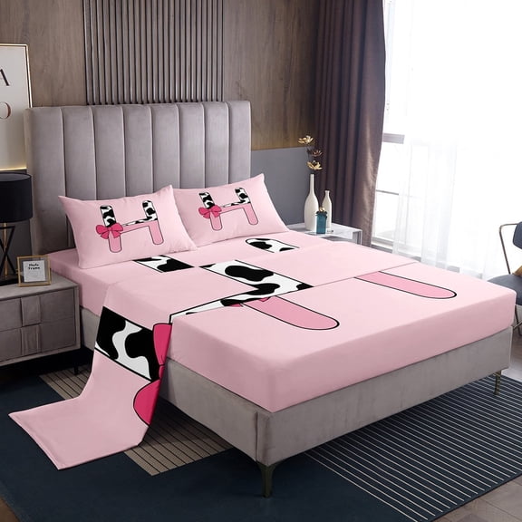 Erosebridal Personalized Alphabet H Sheet Set Twin,Kawaii Initial Bedding Sets Twin Size,Breathable Bed Sheets Twin,Teenager Bedroom Decor,3pcs
