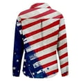 thumbnail image 4 of HEILAU 4th of July Shirts for Women American Flag Printed 3/4 Sleeve Button Down Linen Shirt Casual Independence Day Tops, 4 of 5