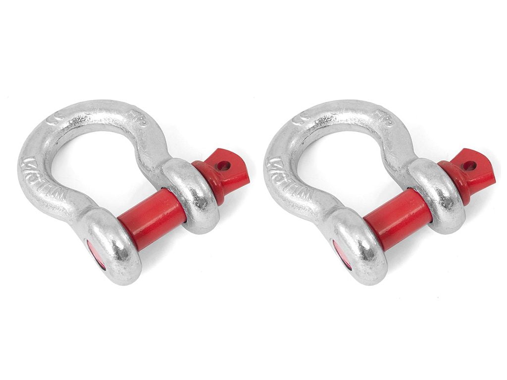 Rugged Ridge by RealTruck D-Ring Shackle Kit | 7/8", Red, Steel, Pair | 11235.13