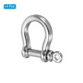 thumbnail image 3 of D-Ring Shackles, 4Pcs 0.3 Inch Inside Width Stainless Steel U Shape Shackle for DIY Leather, 3 of 5