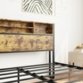 thumbnail image 6 of Donext Queen Bed Frame with Storage Headboard, Metal Platform Bed with Charging Station, Bookcase Storage, No Box Spring Needed, Easy Assembly, Noise-Free, Black, 6 of 7