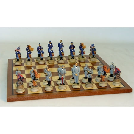 Civil War Generals Chessmen on Sapele Wood Board (Best Civil War Games)