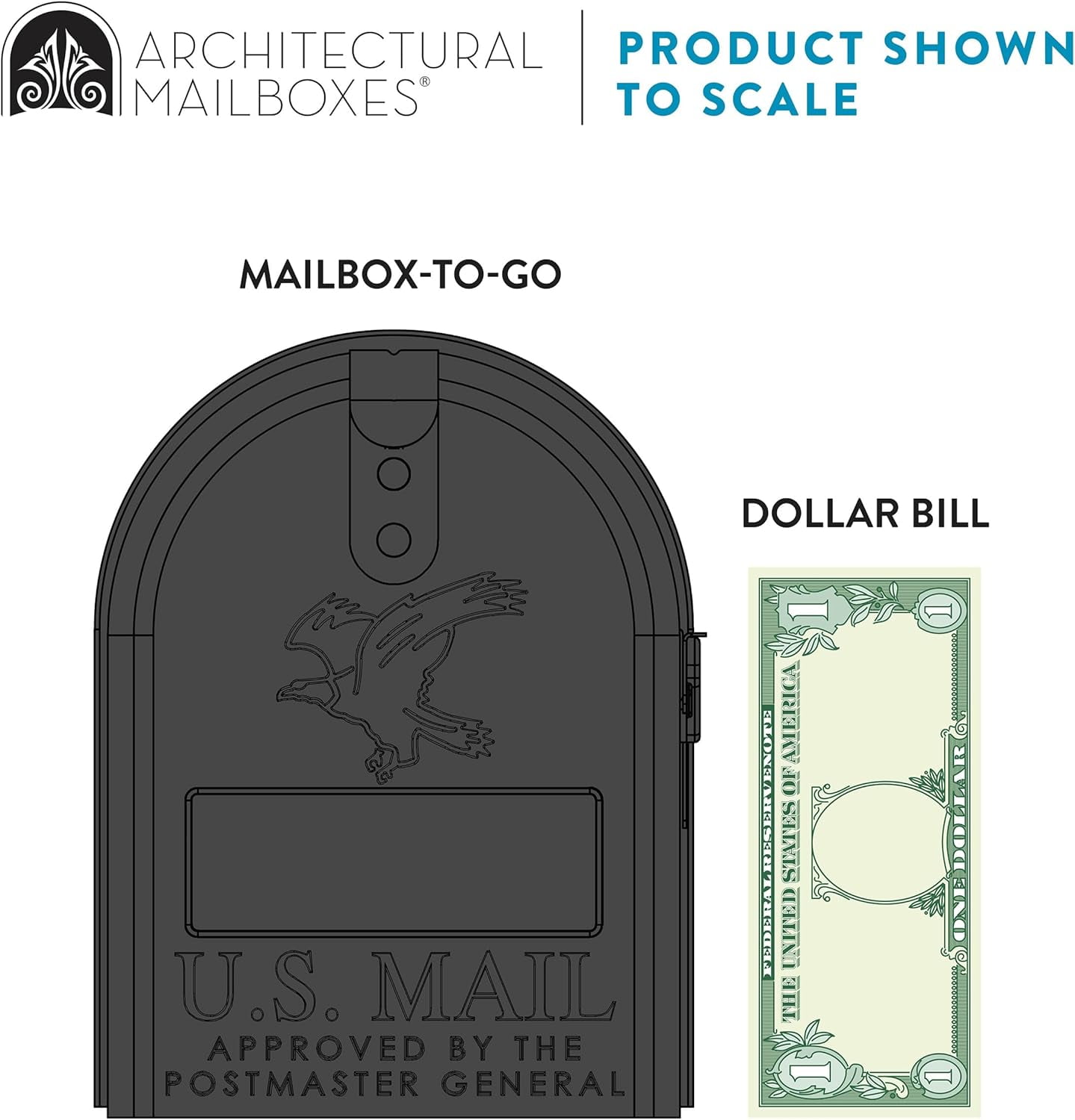 Weather-Resistant Steel Metal Mail Box for Outside with Post, Black, Medium Curbside  Approved