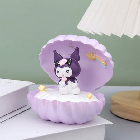 

Sanrio Toy Kuromi Cinnamonroll My Melody Led Light Creative Shells Anime Characters Night Light Bedside Decor Lamp