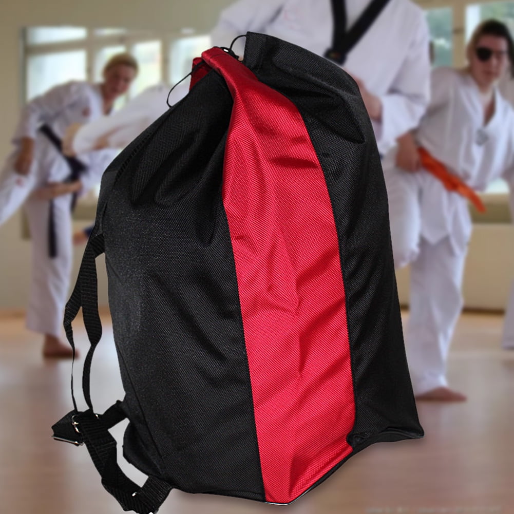 Adults Portable Sanda Taekwondo Protectors Gear Tools Shoulders Bag Backpack Red 
