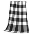 thumbnail image 3 of Bingfone White And Black Plaid Print Flannel Fleece Blanket Throw Blanket For Bed,Sofa,Couch,Travel,Camping(80"X60"), 3 of 9