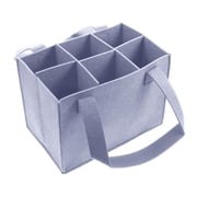 6 Bottle Insulated Wine Carrying Tote Bag With Detachable Dividers,Portable Cooler Wine Carrier With Sturdy Handle,Leakproof Wine Cooler Bag For Picnic Beach Outdoor Party Beverage Transport-(Gray)