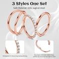 thumbnail image 3 of Briana Williams 3Pcs Nose Rings Hoops 18G Hoop Nose rings for Women Nose Hoops Hinged Septum Rings, 3 of 7