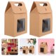 thumbnail image 2 of Bolsas Kraft con ventana transparente para galletas, bolsas de papel marrón, bolsas de papel Kraft para envasado de alimentos, bolsas Kraft para pequeños negocios para exhibición en tiendas., 2 of 8