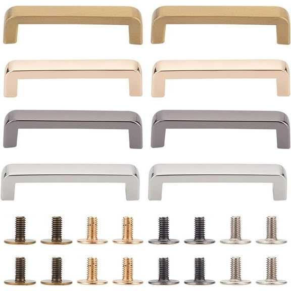 8Pcs Bag Strap Holder Buckle 4 Colors Metal Purse Strap Connectors with Screw Handbag Chain Hanging Buckles Detachable Side Clip Buckle DIY Leather Craft Purse Hardware 1.8x0.5x0.2 Inch