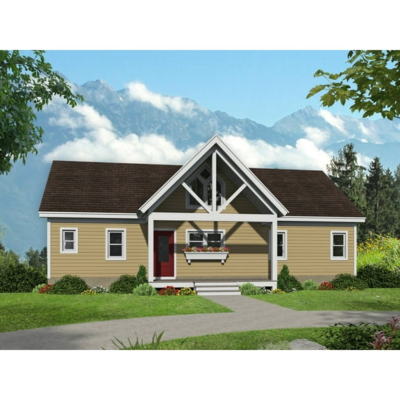 763-15412: Traditional Country 2 Bed, 2 Bath Luxury Home Plan, 1541 Sq Ft: Full Blueprints with License to Build by Home Plan Marketplace - Lesuto