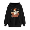 thumbnail image 3 of Halloween Womens Hoodies Cute Ghost Graphic Printed Hooded Sweatshirts Casual Loose Fleece Jacket 2025 Fall Halloween Costume Long Sleeve Sweaters Pullover with Pocket, 3 of 4