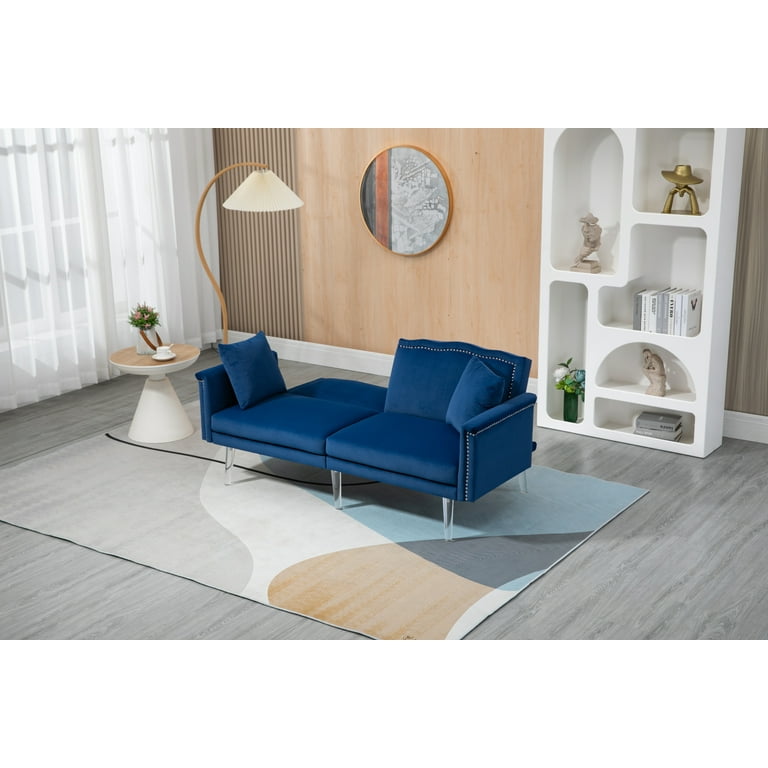 Velvet Upholstered Accent Sofa Couch