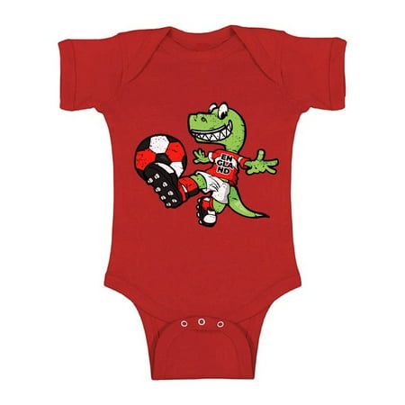

Awkward Styles England Short Sleeve Baby Bodysuit Dinosaur Soccer Baby Bodysuit