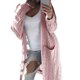 thumbnail image 1 of Qarigey Suéter de punto cálido de manga larga para mujer, cárdigan abierto frontal transpirable para invierno y otoño, abrigo para banquete, Abrigos y chamarras Rosado L Qarigey AP013007-09, 1 of 1