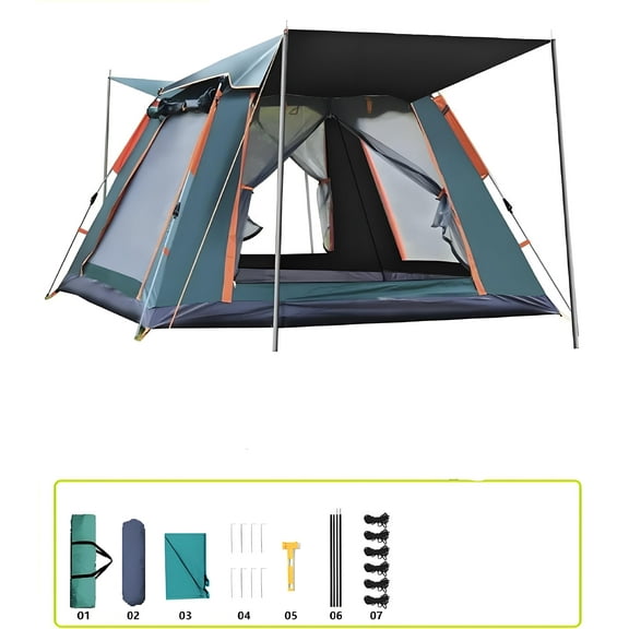 3-4 Person Instant Dome Camping Tent - Waterproof & Windproof pop up Tent for Family Outdoor