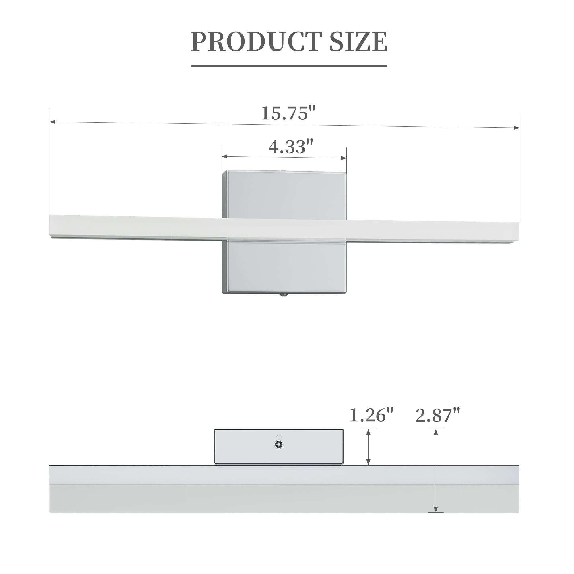 Modern Chrome LED Vanity Lights, LED Bathroom Light Fixtures Over Mirror Bathroom Wall Sconce Bar for Bathroom Mirror Cabinets Bedroom(15.75"-8W)