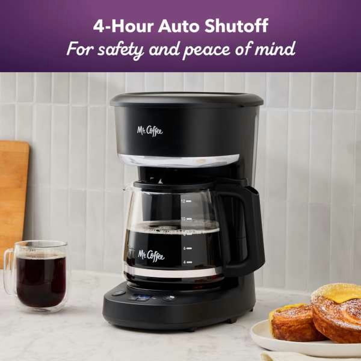Mr. Coffee Programmable Coffee Maker, 12-Cup Coffee Maker, Black