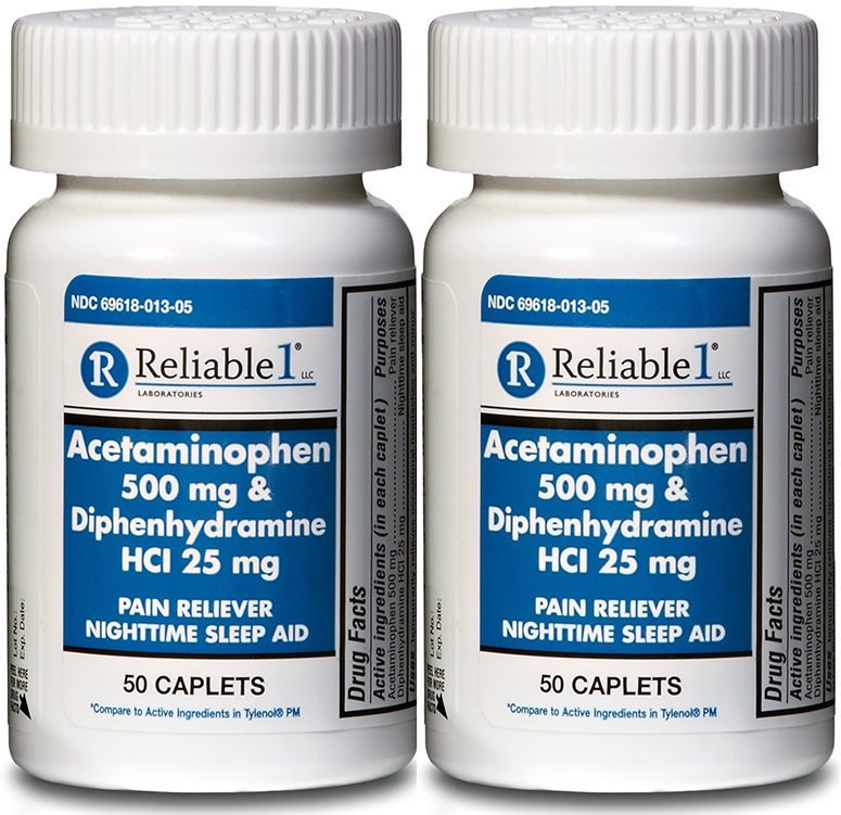 Acetaminophen PM Generic for Tylenol PM 100 Caplets Pain Reliever