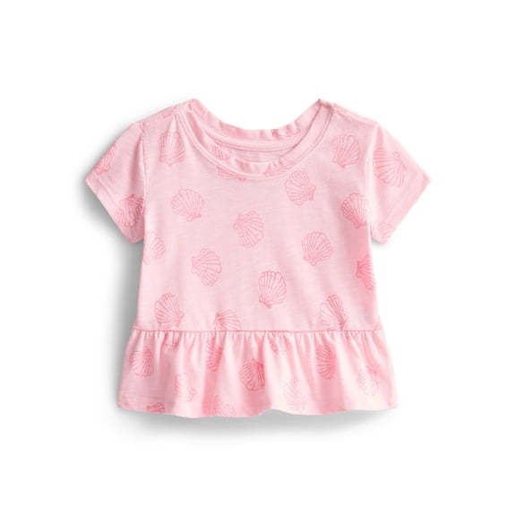 Wonder Nation Baby Girls Peplum Tee, Sizes 0M-24M