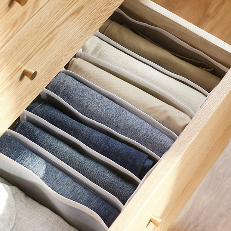 Jeans Compartment Storage Box Closet Organizer Clothes Separation Box Pants  Drawer Divider Storage Underwear Bra Organizer