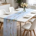 thumbnail image 4 of Fresh 3D Embroidery Floral Sheer Table Runner Polyester Lightweight Draping Table Flag Home Wedding Party Soft Furnishing, 4 of 6
