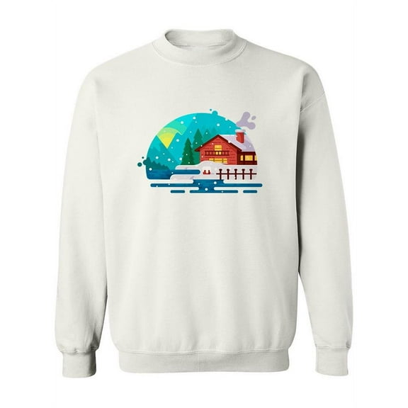 Wooden House Winter Landscape Sweatshirt Women -Image by Shutterstock, Female Large